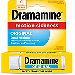 12-Count Dramamine Motion Sickness Relief Tablets in Travel Vial (Original) $3.25 w/ Subscribe &amp; Save &amp; More
