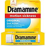 12-Count Dramamine Motion Sickness Tablets in Travel Vial (Original) $3.20 w/ S&amp;S + Free S&amp;H w/ Prime or $25+