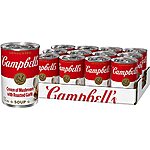 12-Pk 10.5oz Campbell's Condensed Cream of Mushroom w/ Roasted Garlic Soup $12