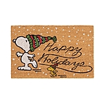 18&quot; x 28&quot; Nourison Peanuts Happy Holiday Skating Coir Door Mat (Snoopy &amp; Woodstock) $10.45 &amp; More at Macy's w/ Free Store Pickup or Free S&amp;H on $25+