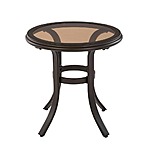 Hampton Bay Patio Side Tables: Riverbrook Round Steel Glass Top Patio Side Table $33 &amp; More + Free S/H