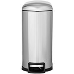 Prime Members: 10-Liter Amazon Basics Smudge Resistant Small Rectangular Trash Can w/ Soft-Close Foot Pedal For Narrow Spaces (Brushed Stainless Steel) $23.25 + Free Shipping