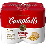 4-Pack 10.75-Oz Campbell's Condensed Chicken Noodle Soup $3.59 w/ S&amp;S ($0.90/ea) + Free Shipping w/ Prime or on $25+