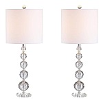 Set of 2 JONATHAN Y Nala 28.5&quot; Crystal Table Lamp w/ Shade (Clear/Chrome) $66.95 &amp; More + Free Shipping