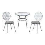 3-Piece Style Selections Clearwater Bistro Patio Set w/ Gray Cushions $87 + Free Shipping