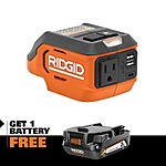 RIDGID 18V Cordless 175-Watt Power Inverter with FREE 2.0 Ah Battery $89 + Free Shipping
