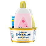 4-Piece Johnson's First Touch Baby Gift Set (Wash &amp; Shampoo, Lotion, Diaper Rash Cream, Bath Caddy) $7.80 w/ S&amp;S + Free Shipping w/ Prime or on $35+