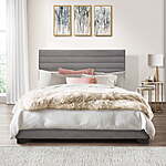 Hillsdale Edie Upholstered Queen Horizonal Tuft Platform Bed (Charcoal) $115 + Free Shipping