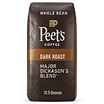 10.5-Oz Peet's Coffee Dark Roast Whole Bean Coffee (Major Dickason's Blend) $5.42 w/ S&amp;S + Free Shipping w/ Prime or on $35+
