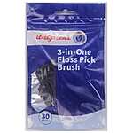 30-Count Walgreens 3-in-One Floss Pick Brush (Clear) 2 for $1.50 + Free Store Pickup on $10+