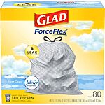 80-Count Glad ForceFlex Tall Kitchen Drawstring Trash Bags (Febreze) $12.50 w/ Subscribe &amp; Save