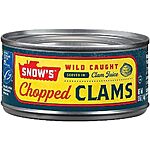 6-Pack 6.5-oz Snow's Wild Caught Canned Chopped Clams $6.50 w/ Subscribe &amp; Save