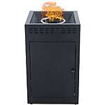 19.9&quot;W 40000-BTU Mod Furniture Flame Collection Black Portable Steel Propane Gas Fire Column $129 w/ Free S&amp;H