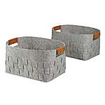 2-Count Mainstays Medium Woven Felt Baskets (Light Gray, 15" x 11.02" x 7.87") $6.30