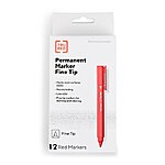 12-Pack TRU RED Permanent Fine-Tip Markers (Red) $1 + Free Shipping