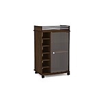 Polifurniture Laguna Bar Cabinet with Glass Door (Walnut) $66 + Free Shipping