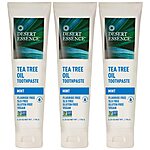 3-Pack 6.25-Oz Desert Essence Tea Tree Oil &amp; Mint Toothpaste (Peppermint) $8 + Free Shipping w/ Prime or on $35+