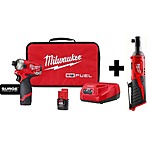 Milwaukee M12 12V Brushless 1/4" Hex Impact Driver Compact Kit w/ M12 3/8" Ratchet $159 + Free Shipping