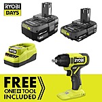RYOBI ONE+ 18V Cordless 3/8&quot; Impact Wrench Kit w/ 4 Ah Battery, 2Ah Battery &amp; 18V Charger $99 + Free Shipping