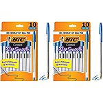2-Pack 10-Count BIC Cristal Xtra Smooth Medium Point Ballpoint Pen (Blue) $2
