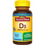 90-Count Nature Made Vitamin D3 2000 IU Softgels $2.59 w/ S&amp;S + Free Shipping w/ Prime or on $35+