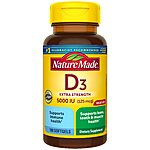 180-Count Nature Made Vitamin D3 5000 IU Softgels (125 mcg, 180 Day Supply)  $9.20 w/ S&amp;S + Free Shipping w/ Prime or on $35+