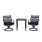 3-Piece Hanover Montclair Outdoor Patio Dining Set w/ Rocker Swivel Chairs (Navy Blue, Blue, Red) $274 + Free Shipping