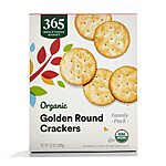 12-Oz 365 by Whole Foods Market Organic Golden Round Crackers $3.19 + Free Shipping w/ Prime or on $35+