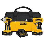 Home Deopt: DEWALT 18-Volt NiCd Cordless Drill/Driver and Impact Driver Combo Kit (2-Tool) with (2) Batteries 1.2Ah, Charger and Bag $99 + FS