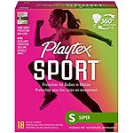 18-Count Playtex Sport Tampons with Flex-Fit Technology (Super, Unscented) $3.75 w/ S&amp;S