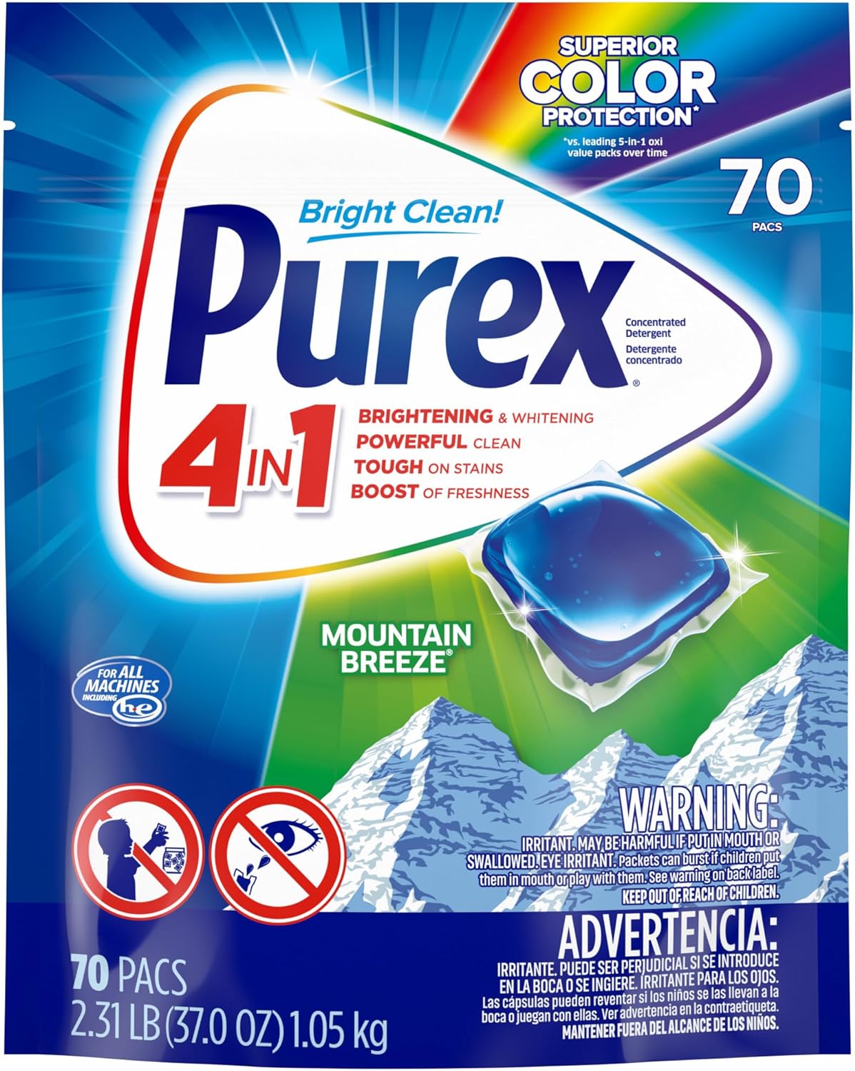 70-Count Purex 4-in-1 Laundry Detergent Pacs (Mountain Breeze) + $2.40 Amazon Credit = $8.95 w/ S&S + Free Shipping w/ Prime or on $35+