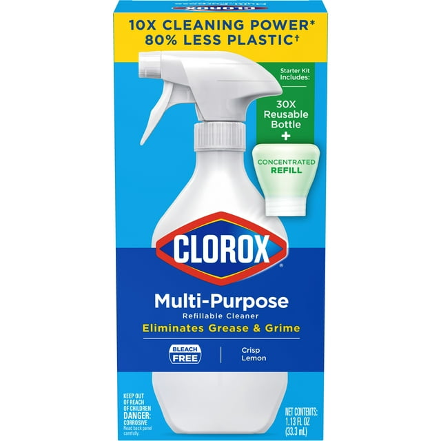 Clorox Multi-Purpose Cleaner System Starter Kit (Crisp Lemon) $2 + Free Shipping w/ Walmart+ or $35+