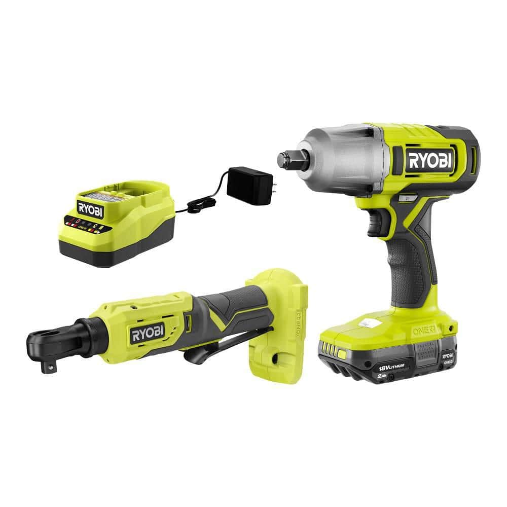 RYOBI ONE+ 18V Cordless 2-Tool Combo Kit with 1/2" Impact Wrench, 3/8" 4-Position Ratchet, 2.0 Ah Battery and Charger $139 + Free Shipping