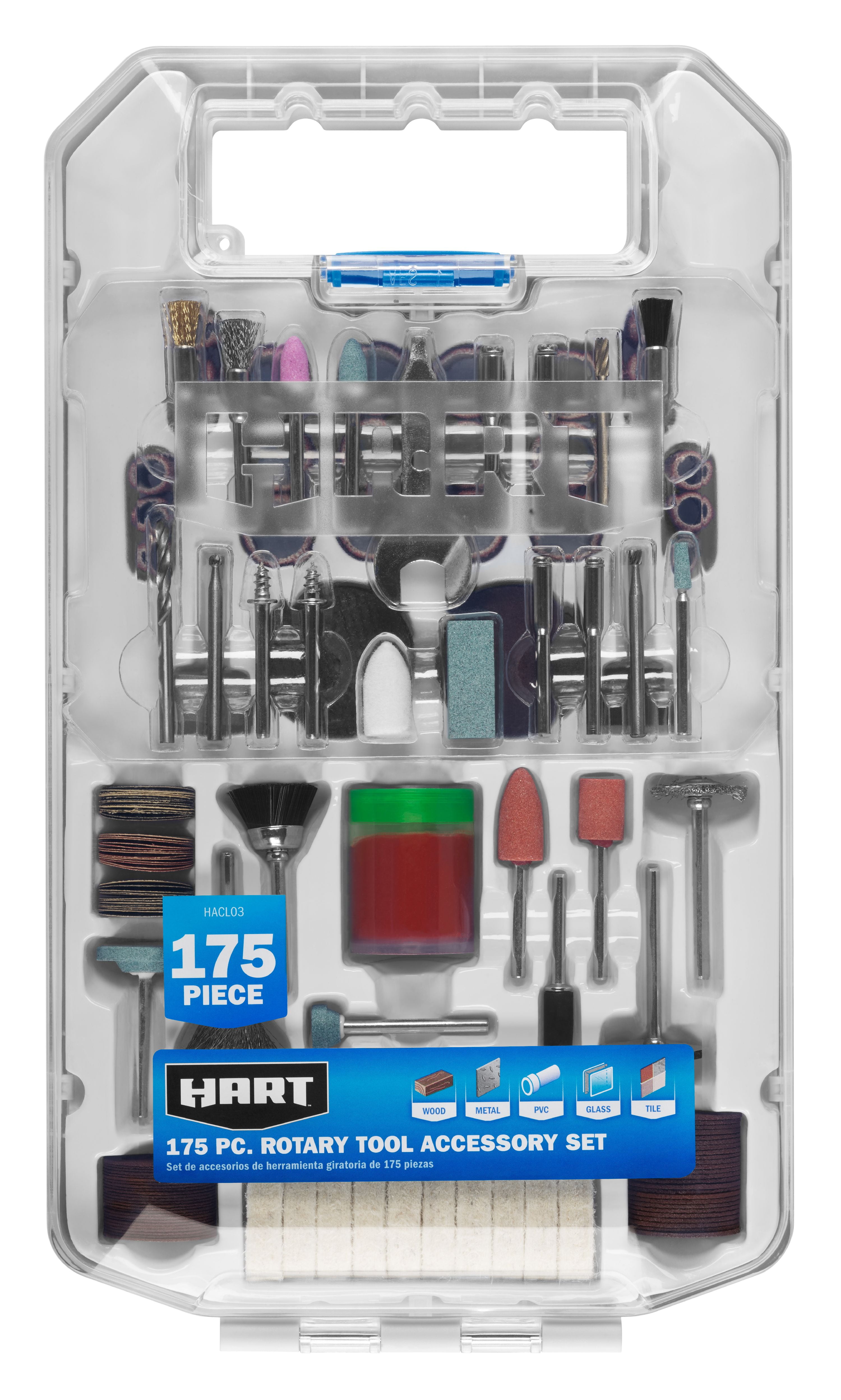 175-Piece HART Rotary Tool Accessory Set with Protective Storage Case $9.45 + Free S&H w/ Walmart+ or $35+