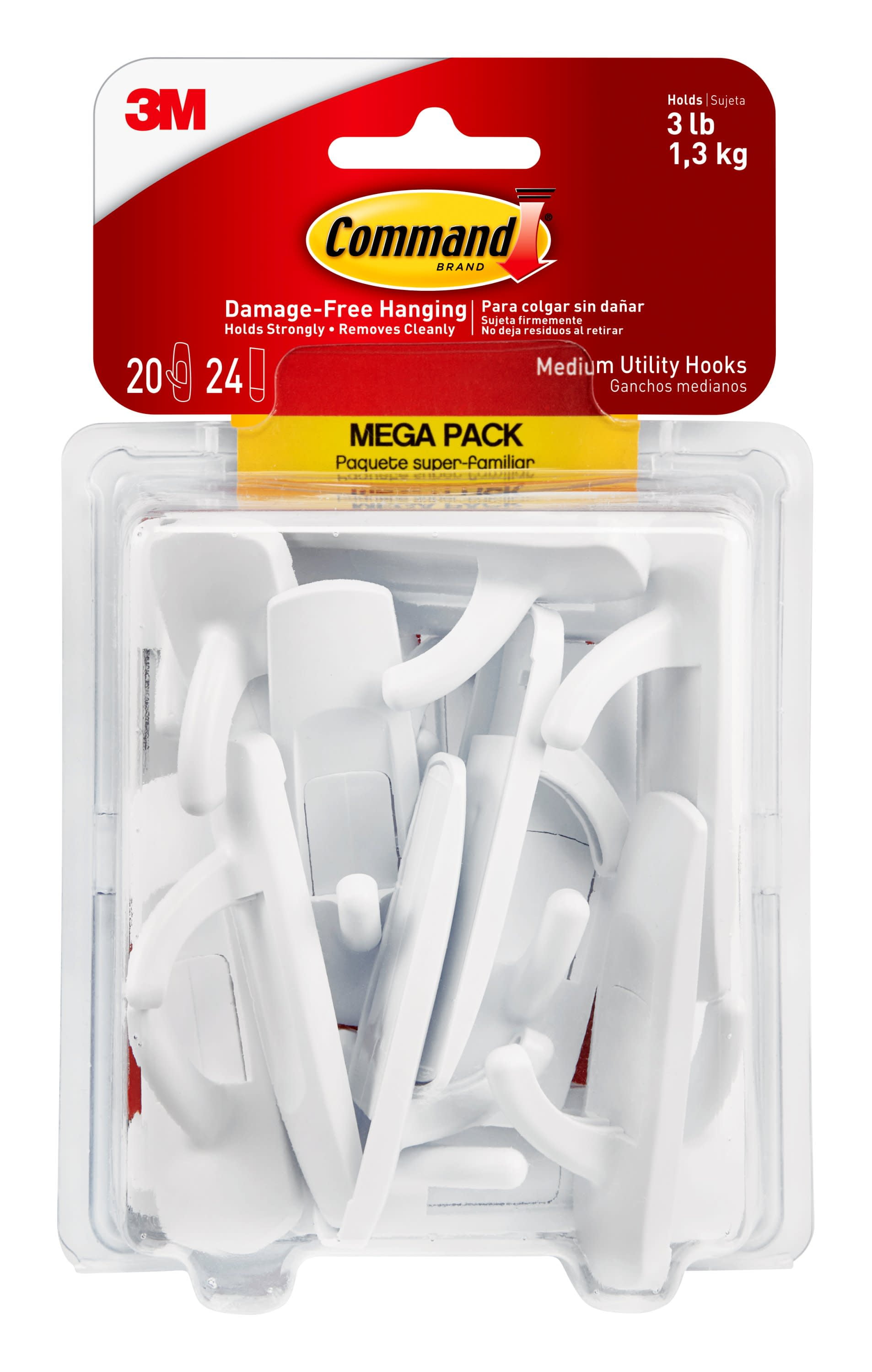 20-Count Command Utility Hooks w/ 24 Adhesive Strips (Medium) $6.75 + Free S&H w/ Prime or $35+