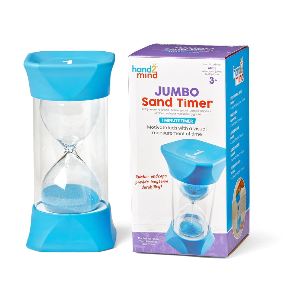 hand2mind Blue Jumbo Hourglass Sand Timer w/ Rubber End Caps (1 Minute) $3.85  + Free S&H w/ Walmart+ or $35+