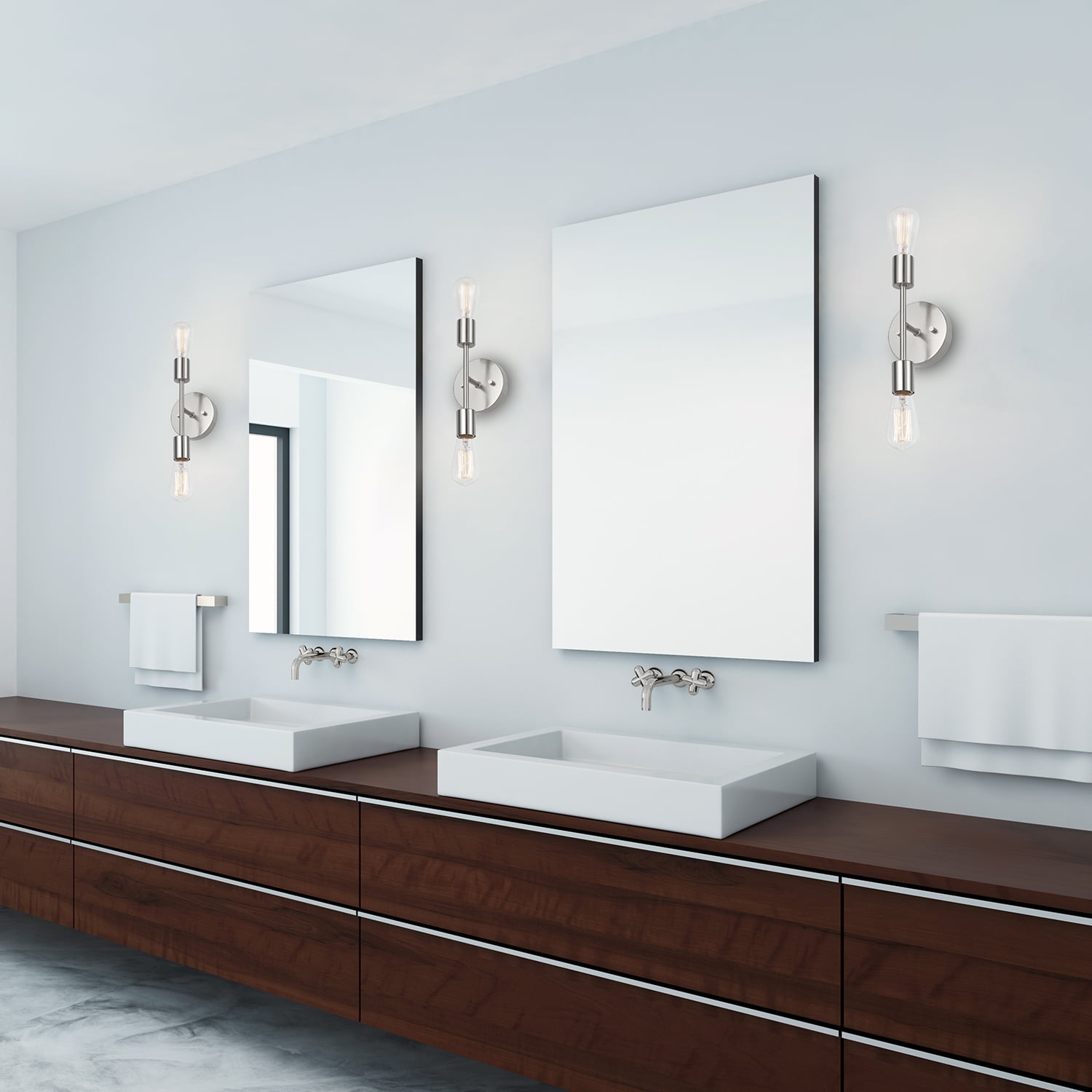 2-Light Better Homes & Gardens Bathroom Vanity Fixture (Satin Nickel) $7.38  + Free S&H w/ Walmart+ or $35+