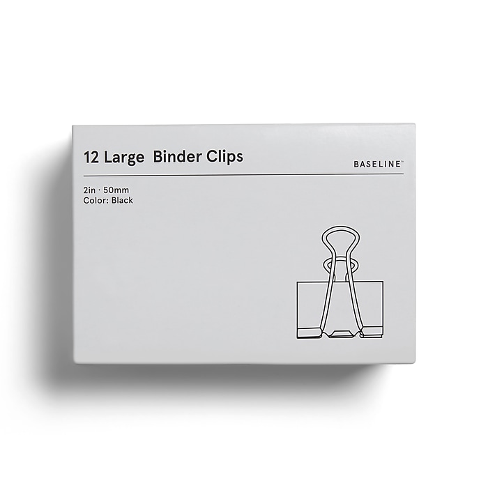 12-Pack Baseline 1" Large Binder Clips $1.20 + Free Shipping