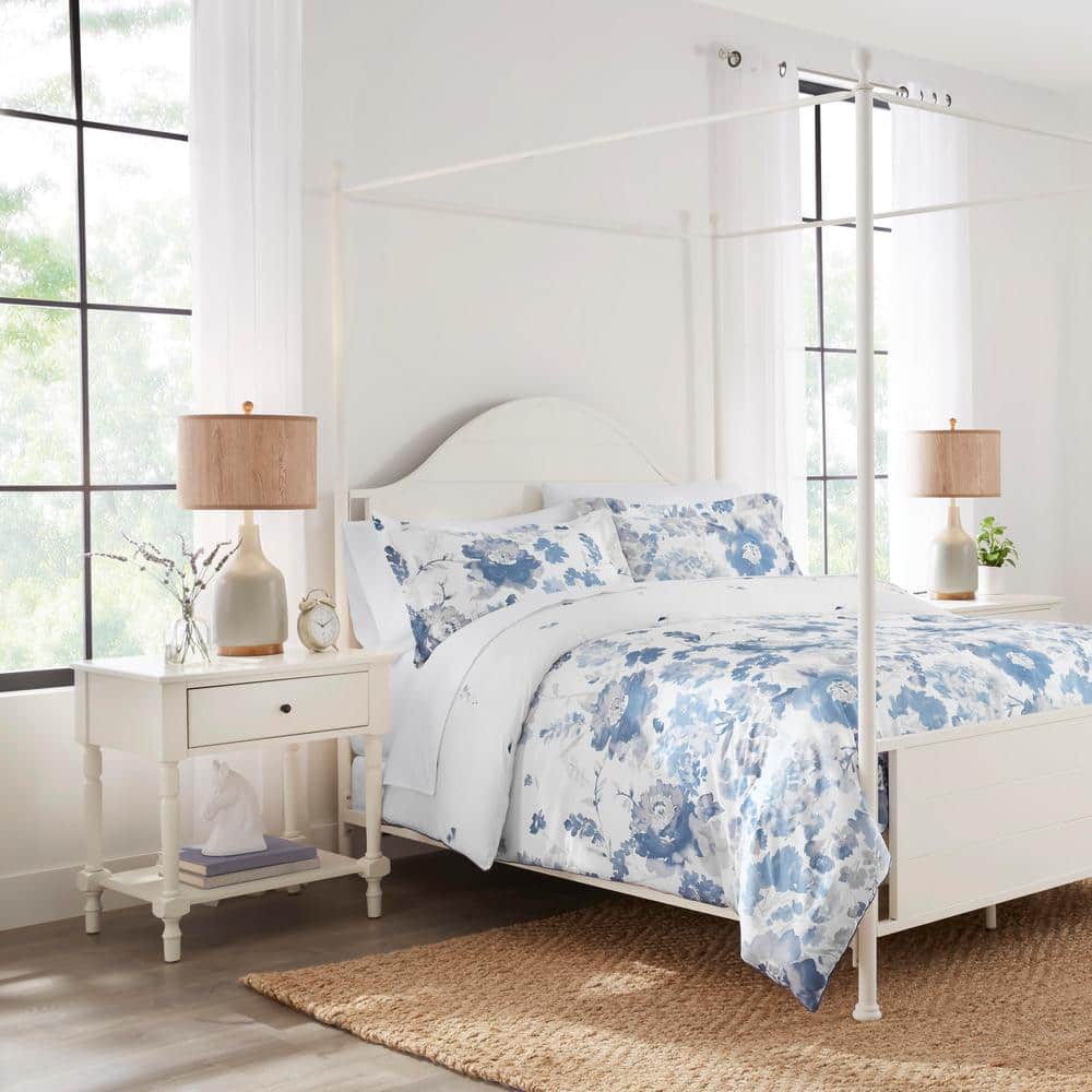 light blue floral comforter set