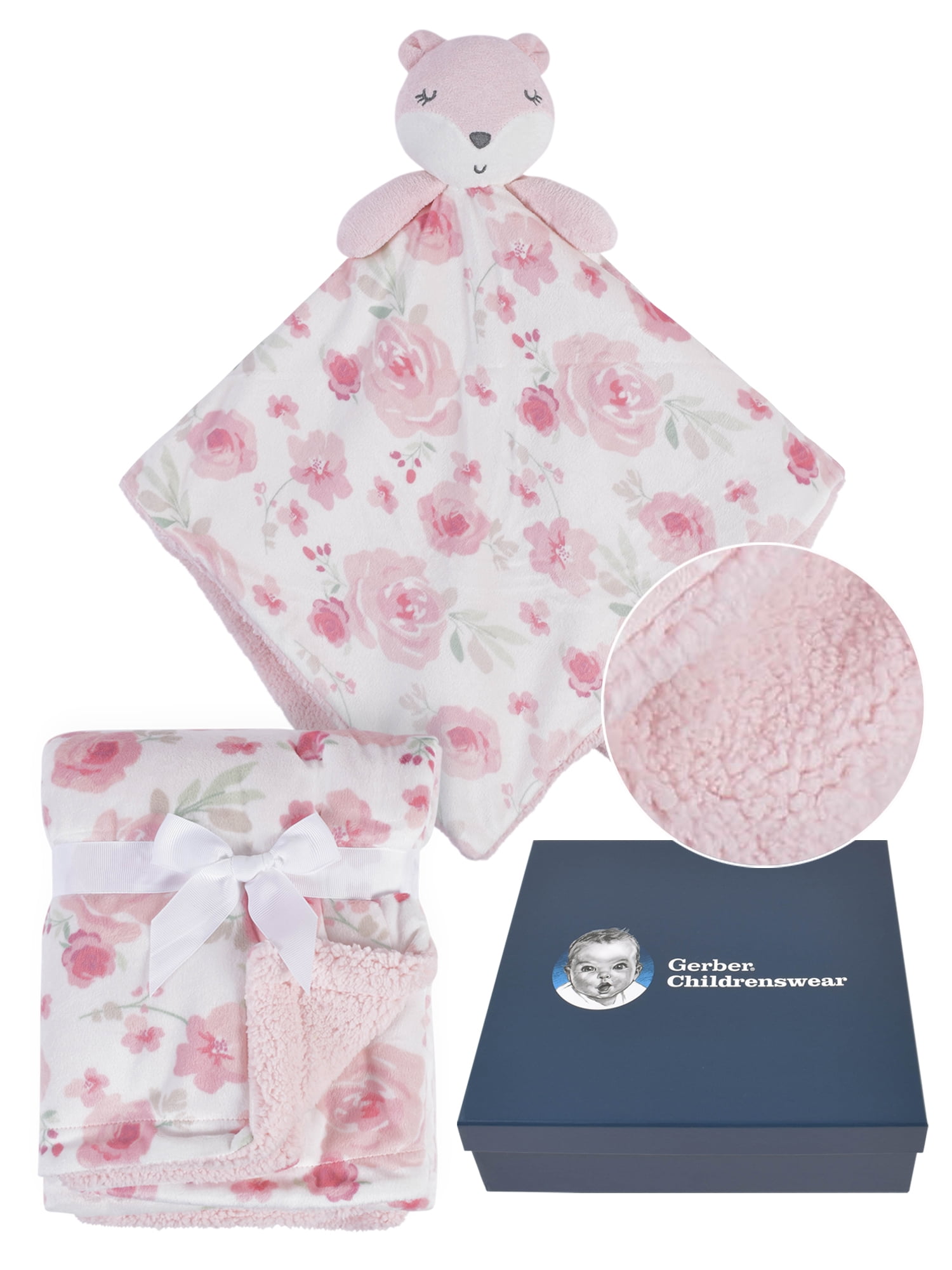 Gerber Baby Super Soft Plush Blanket & XL Security Blanket Set w/ Gift Box (Pink) $14.50  + Free S&H w/ Walmart+ or $35+