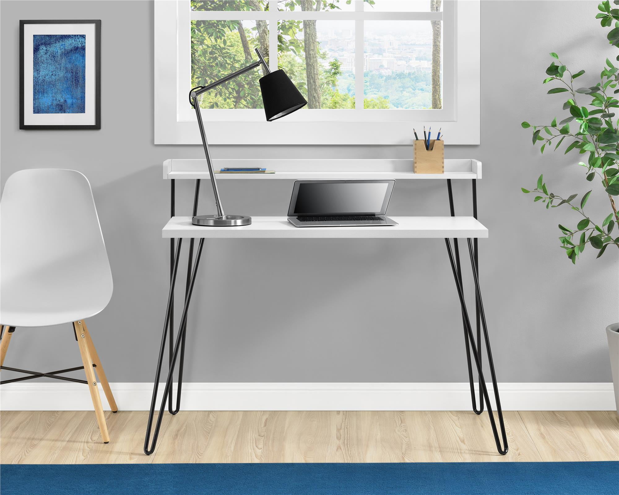 Mainstays Griffin Retro Computer Desk with Riser (White/Black) $43 + Free Shipping