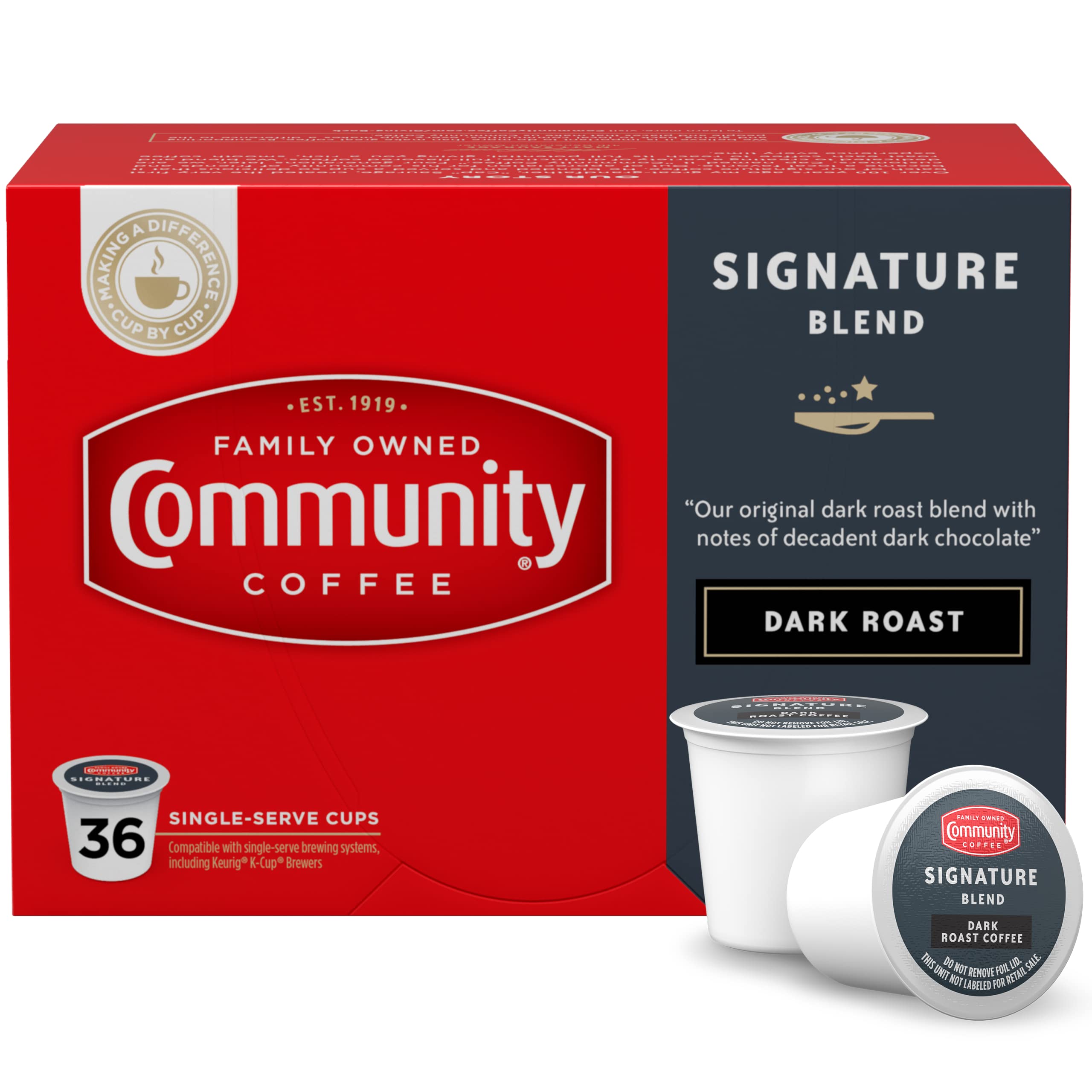 36-Count Community Coffee Signature Blend K-Cup Coffee Pods (Dark Roast) $8.30 w/ S&S + Free Shipping w/ Prime or on $35+