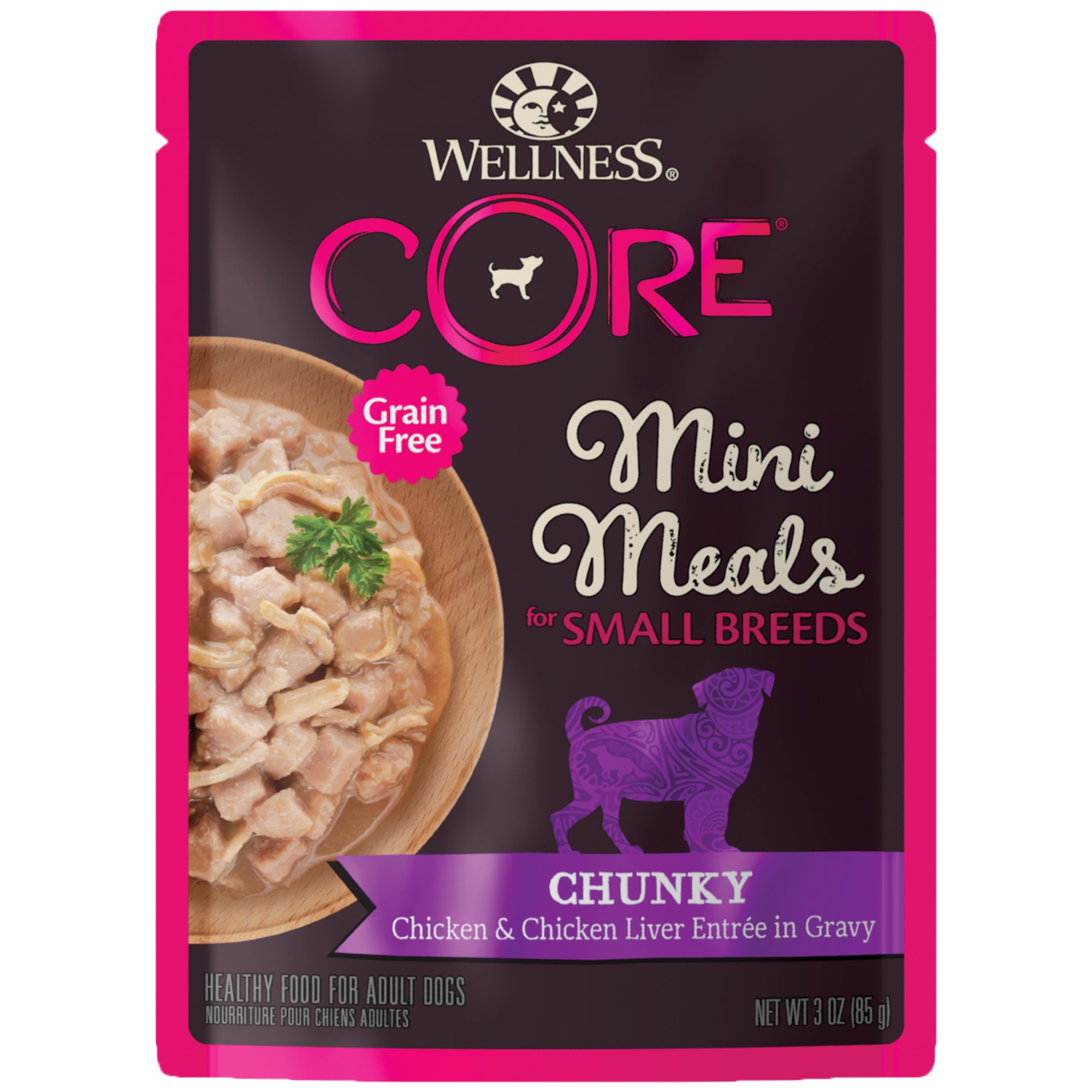 12-Pack 3-Oz Wellness CORE Natural Grain Free Small Breed Mini Meals Wet Dog Food (Chunky Chicken & Chicken Liver): 2 for $16 w/ S&S + Free S&H w/ Prime or $35+