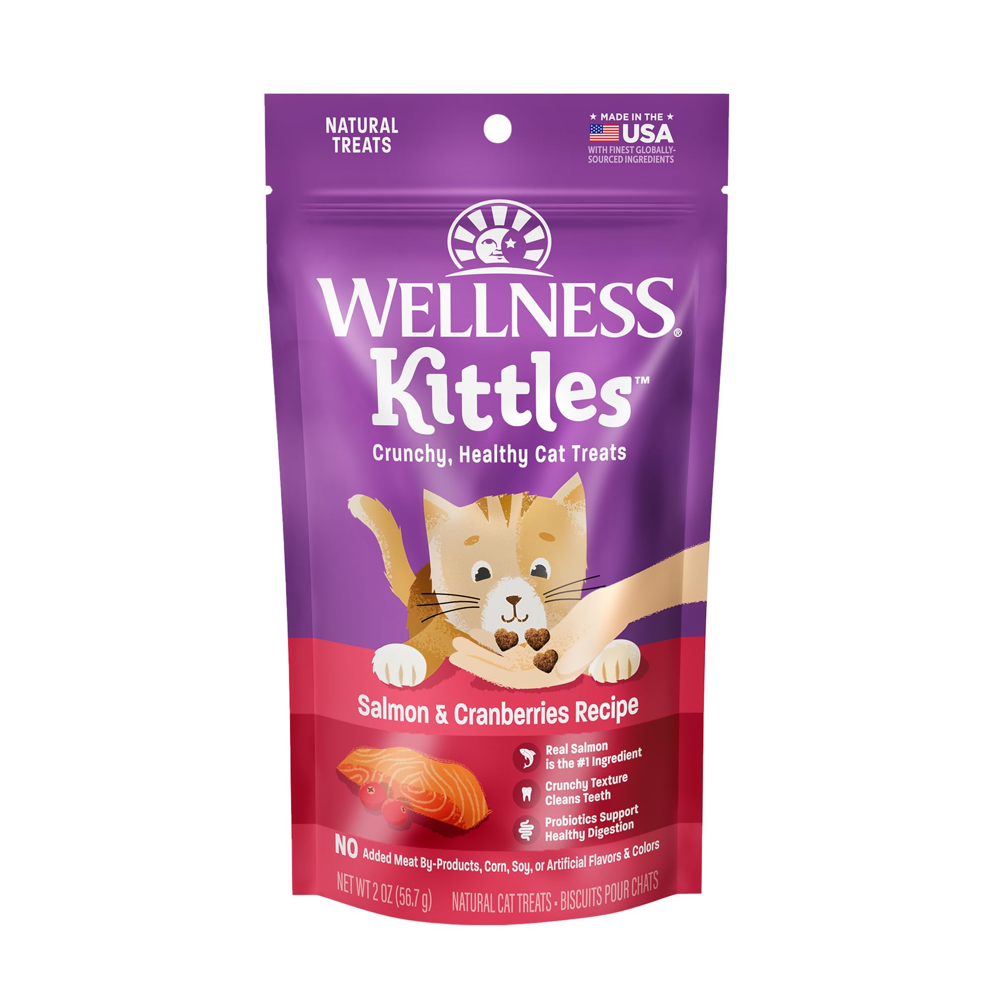 2-Oz Wellness Kittles Grain-Free Salmon & Cranberries Recipe Crunchy Cat Treats $1.35 w/ S&S + Free Shipping w/ Prime or on $35+