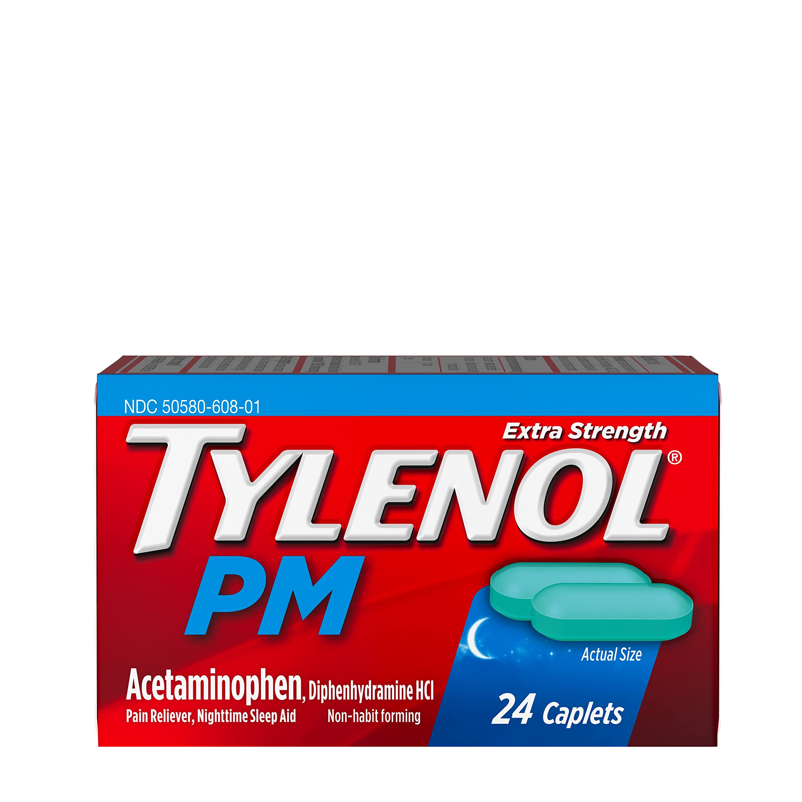 24-Count Tylenol PM Extra Strength Pain Reliever & Sleep Aid Caplets (500 mg Acetaminophen) $2.79 w/ S&S + Free Shipping w/ Prime or on $35+