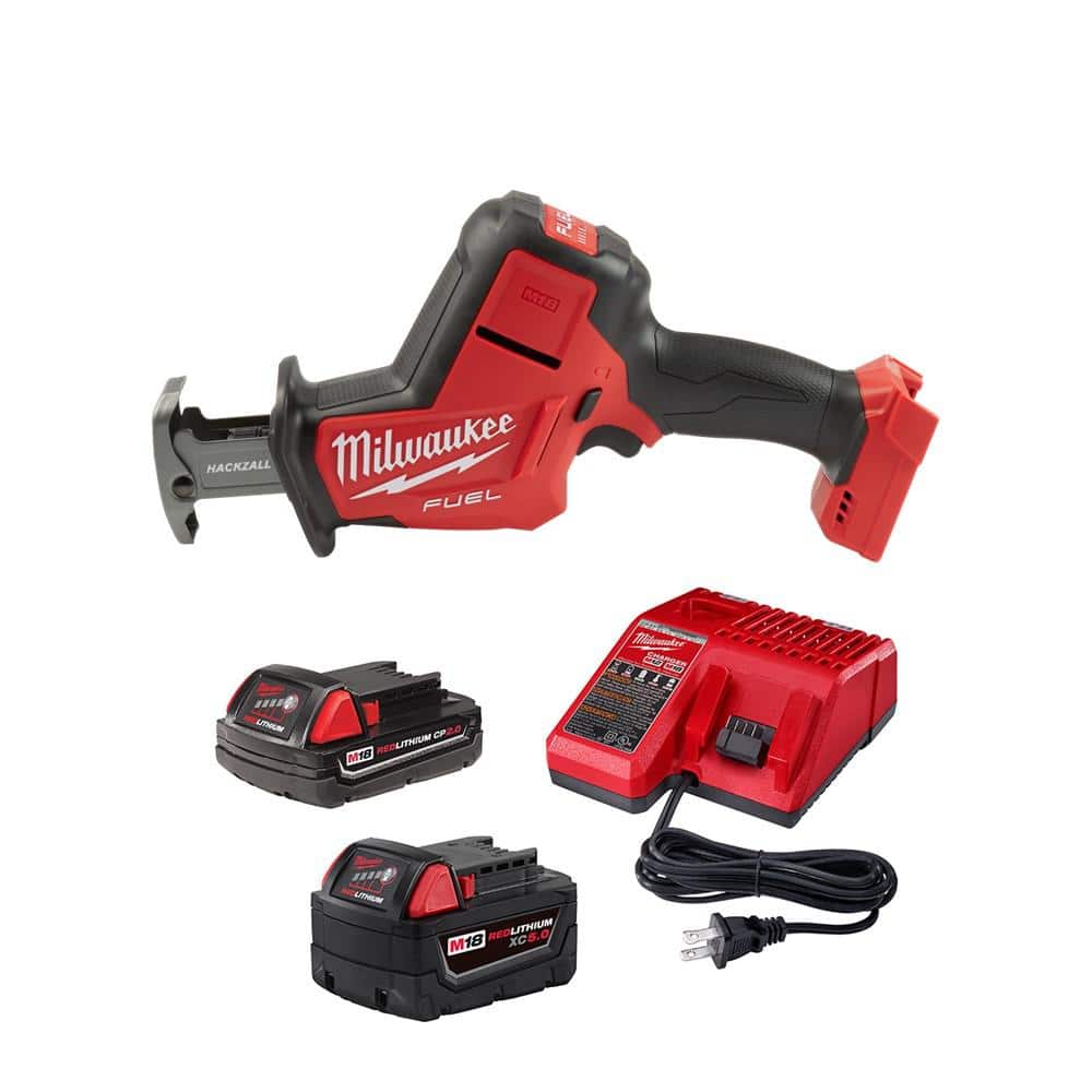 M18 FUEL 18V Lithium-Ion Brushless Cordless HACKZALL Reciprocating Saw with (1) 5.0 Ah, (1) 2.0 Ah Battery and Charger $189 + Free Shipping