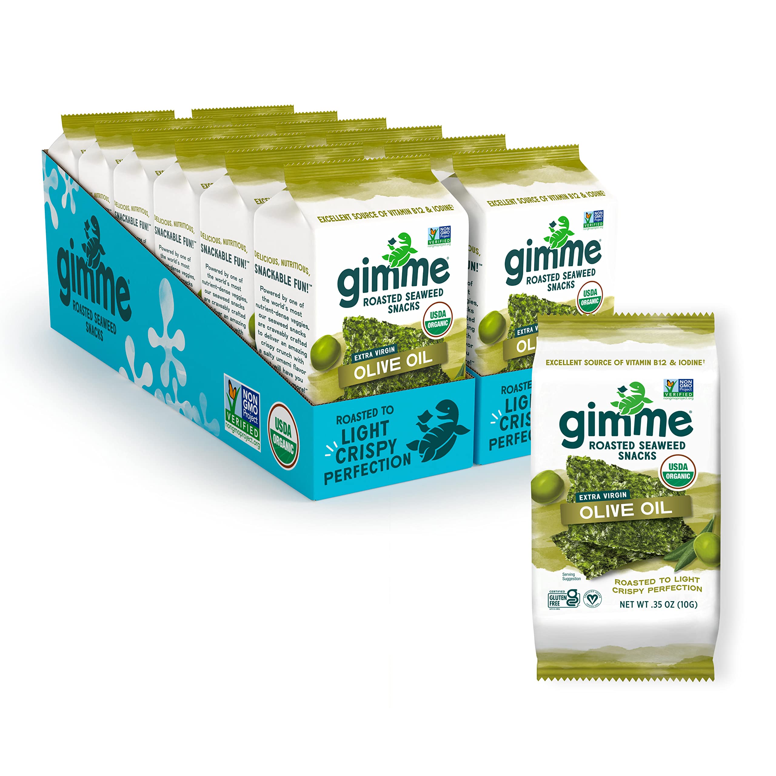 12-Count gimMe Sharing Size Organic Roasted Seaweed Sheets (Extra Virgin Olive Oil) $12.65 w/ S&S + Free Shipping w/ Prime or on $35+