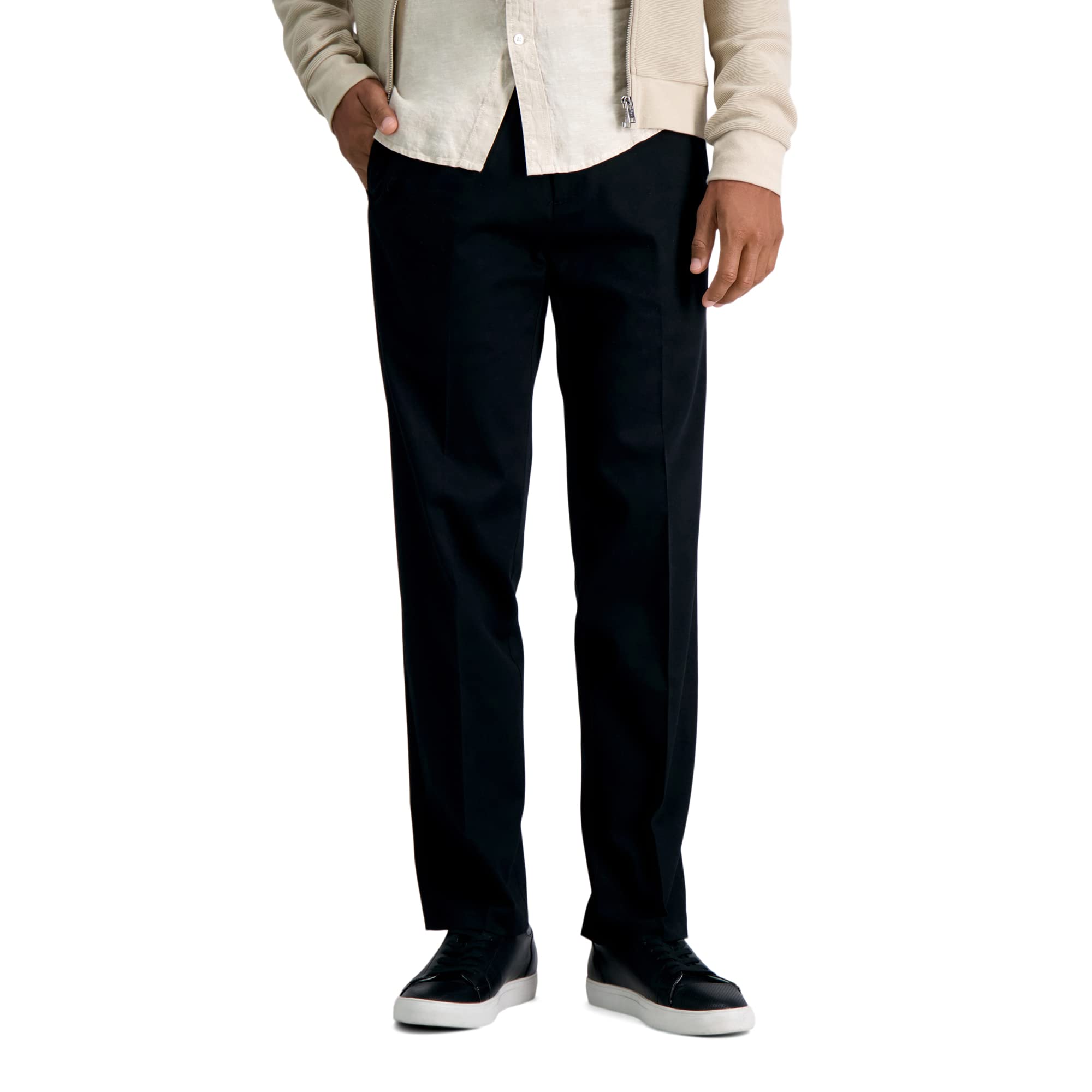 Haggar Men's Premium No Iron Khaki Straight Fit & Slim Fit Flat Front Casual Pant (Black, Various Sizes) $22 + Free Shipping w/ Prime or on $35+