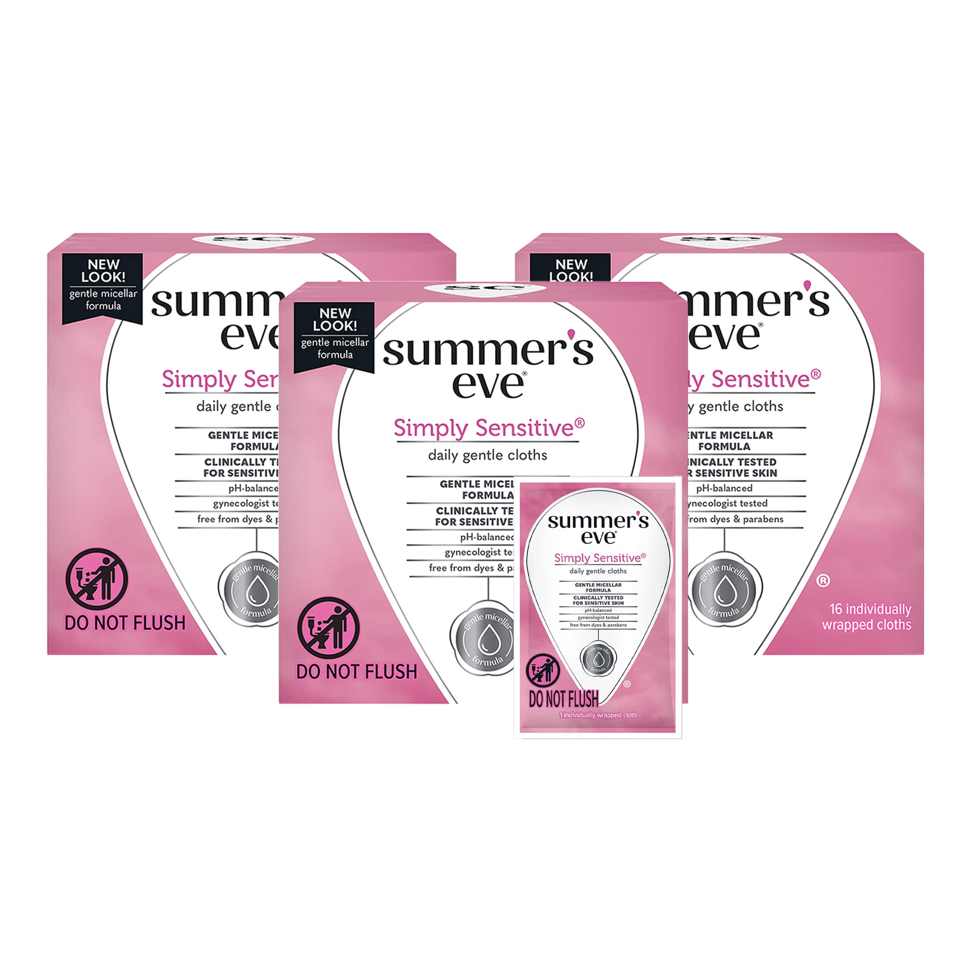 3-Pack 16-Count Summer's Eve Cleansing Cloths (Simply Sensitive) $3.60 ($1.20 each) w/ S&S + Free Shipping w/ Prime or on $35+