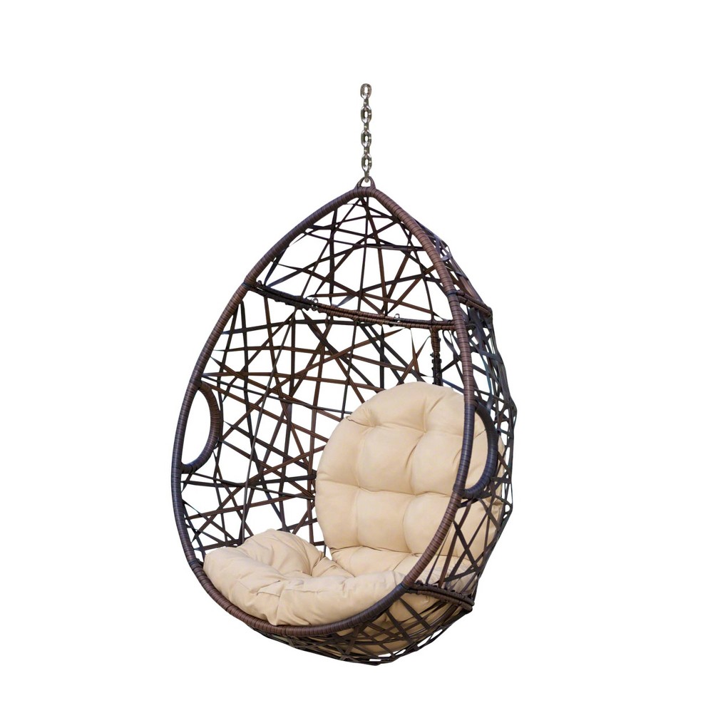 Christopher Knight Home Cayuse Wicker Tear Drop Outdoor Hanging Chair (Brown/Tan) $92.40 + Free Shipping